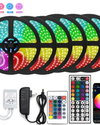 WiFi Bluetooth LED Strip Lights 20M RGB 5050/3825 SMD Flexible Ribbon Waterproof RGB LED Light 5M 10M Tape Diode DC 12V Control